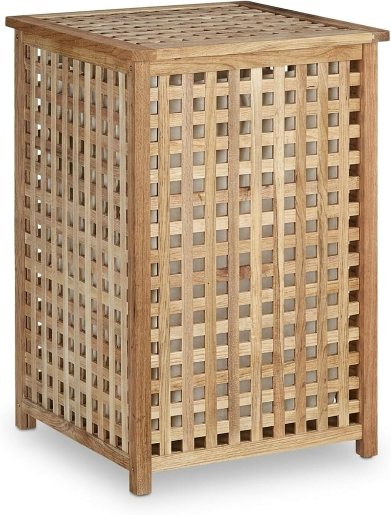 Walnut Laundry Hamper Wooden Storage Bin Basket