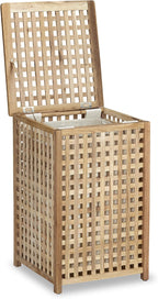 Walnut Laundry Hamper Wooden Storage Bin Basket