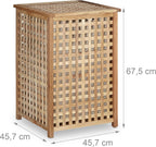 Walnut Laundry Hamper Wooden Storage Bin Basket