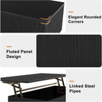 Walnut Lift Top Fluted Coffee Table with Hidden