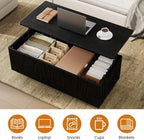 Walnut Lift Top Fluted Coffee Table with Hidden