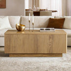 Walnut Lift Top Fluted Coffee Table with Hidden