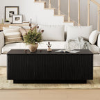 Walnut Lift Top Fluted Coffee Table with Hidden