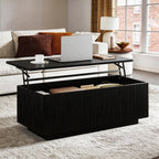 Walnut Lift Top Fluted Coffee Table with Hidden