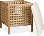 Walnut Storage Seat with Hamper
