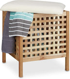 Walnut Storage Seat with Hamper