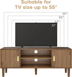 Walnut TV Stand with Line Groove Design 47.2