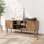 Walnut TV Stand with Line Groove Design 47.2