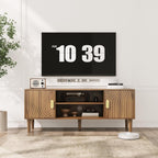 Walnut TV Stand with Line Groove Design 47.2