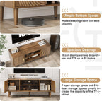 Walnut TV Stand with Line Groove Design 47.2