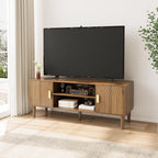 Walnut TV Stand with Line Groove Design 47.2