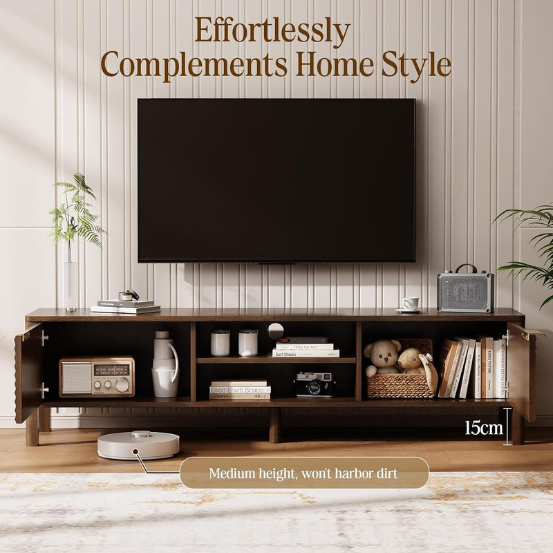 Walnut TV Unit Wooden Stand Cabinet