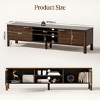 Walnut TV Unit Wooden Stand Cabinet