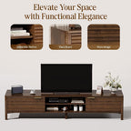 Walnut TV Unit Wooden Stand Cabinet
