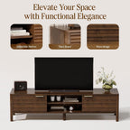 Walnut TV Unit Wooden Stand Cabinet