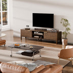 Walnut TV Unit Wooden Stand Cabinet