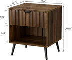 Walnut Wooden Night Stand Mid Century Nightstand