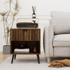 Walnut Wooden Night Stand Mid Century Nightstand