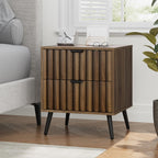 Walnut Wooden Night Stand Mid Century Nightstand