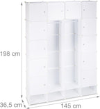 Wardrobe 18 Compartments Plastic Closet Shoe Cabinet