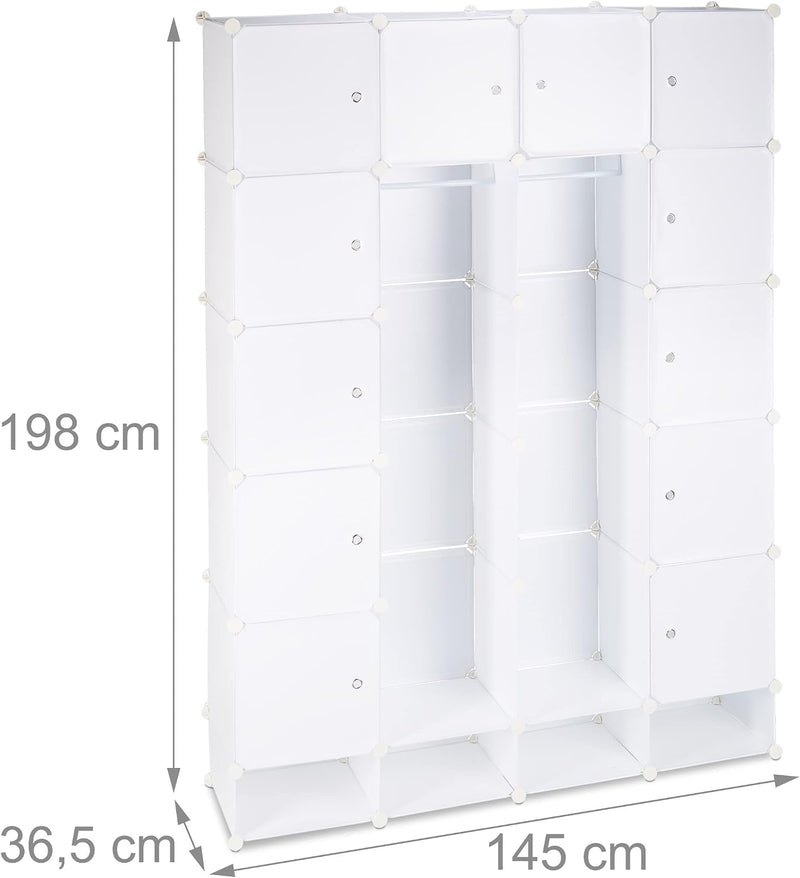 Wardrobe 18 Compartments Plastic Closet Shoe Cabinet