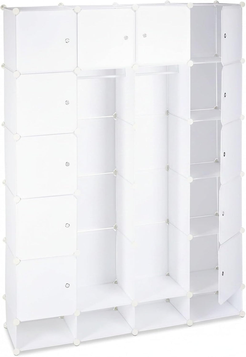 Wardrobe 18 Compartments Plastic Closet Shoe Cabinet