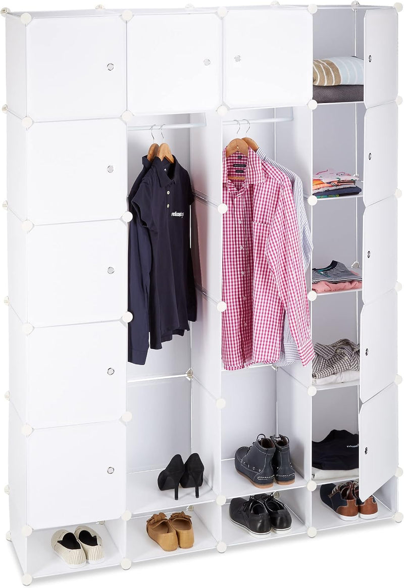 Wardrobe 18 Compartments Plastic Closet Shoe Cabinet