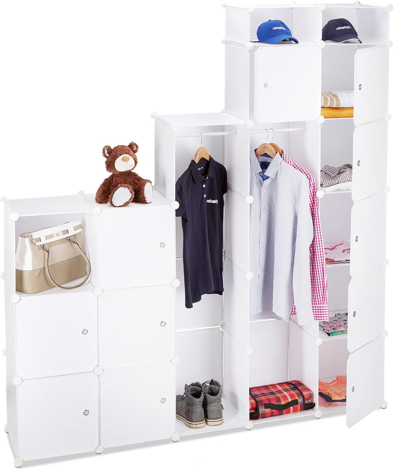 Wardrobe 18 Compartments Plastic Closet Shoe Cabinet