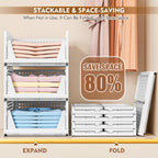 Wardrobe Storage Organiser Folding Closet Organisers Stackable (5 Pack)