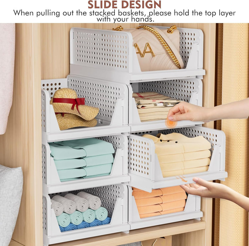 Wardrobe Storage Organiser Folding Closet Organisers Stackable (5 Pack)