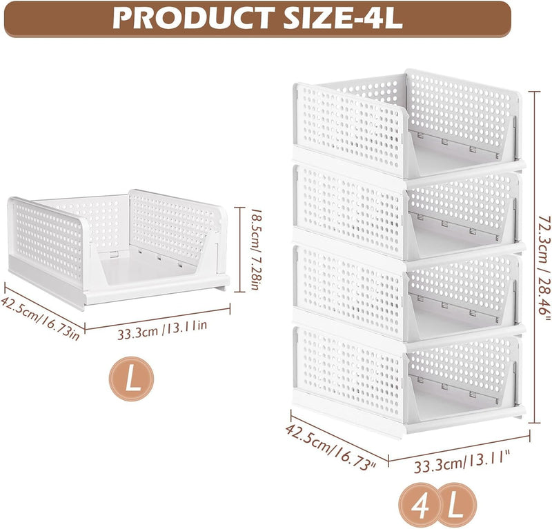 Wardrobe Storage Organiser Folding Closet Organisers Stackable (5 Pack)
