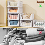Wardrobe Storage Organiser Folding Closet Organisers Stackable (5 Pack)