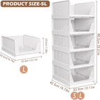 Wardrobe Storage Organiser Folding Closet Organisers Stackable (5 Pack)