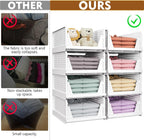 Wardrobe Storage Organiser Stackable Foldable Closet Organisers (5 Pack)