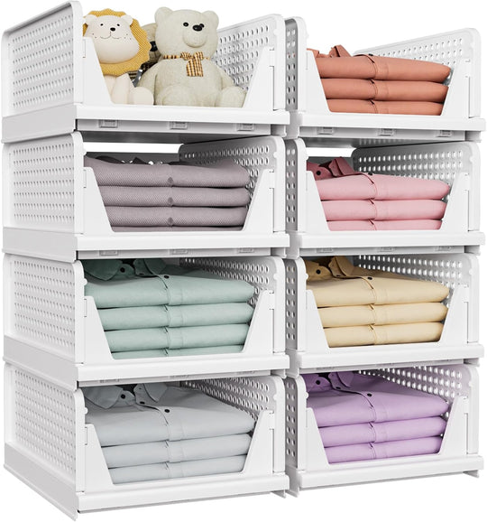 Wardrobe Storage Organiser Stackable Foldable Closet Organisers (5 Pack)