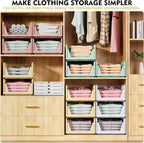 Wardrobe Storage Organiser Stackable Foldable Closet Organisers (5 Pack)