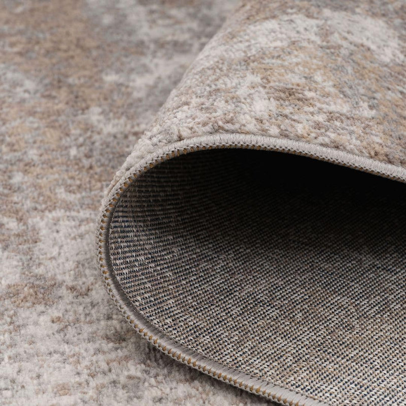 Warm Neutral Greige Abstract Living Room Area Rug