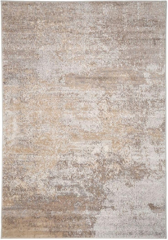 Warm Neutral Greige Abstract Living Room Area Rug