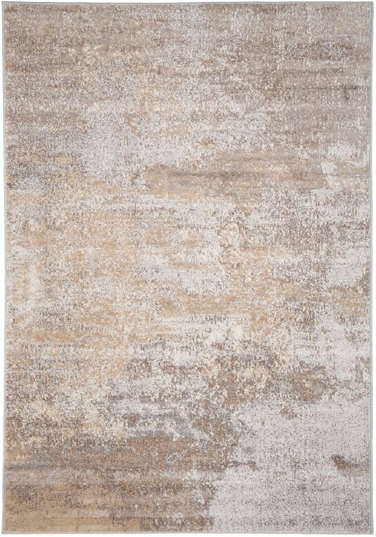 Warm Neutral Greige Abstract Living Room Area Rug