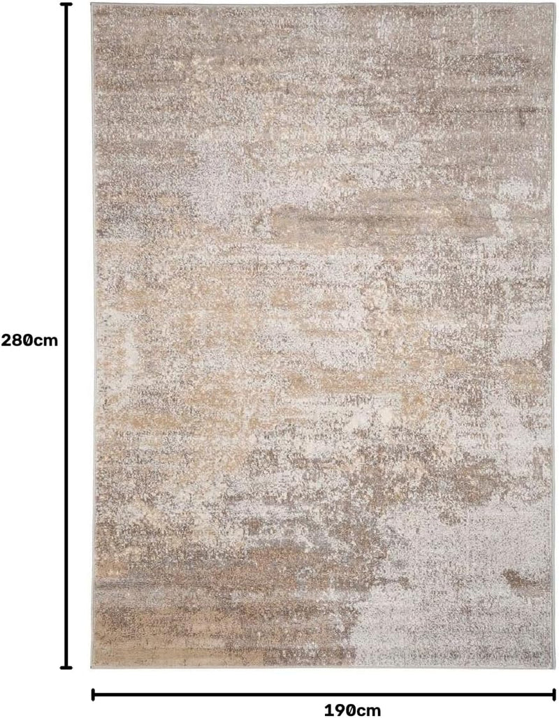 Warm Neutral Greige Abstract Living Room Area Rug