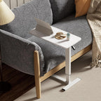 Warmiehomy Overbed Bedside Table with Wheels 67-91CM Adjustable