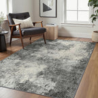 Washable Abstract Rug Non Slip Carpet Living