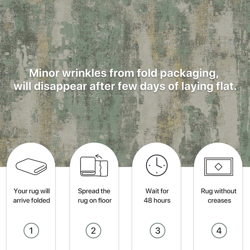 Washable Abstract Rug Non Slip Carpet Living