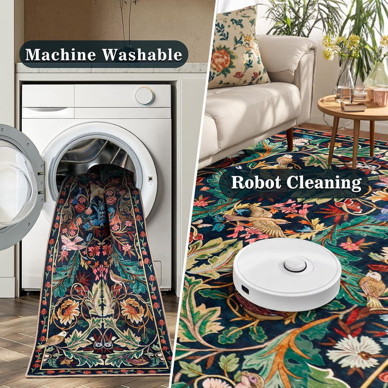 Living Room Rug Boho Soft Washable Bedroom