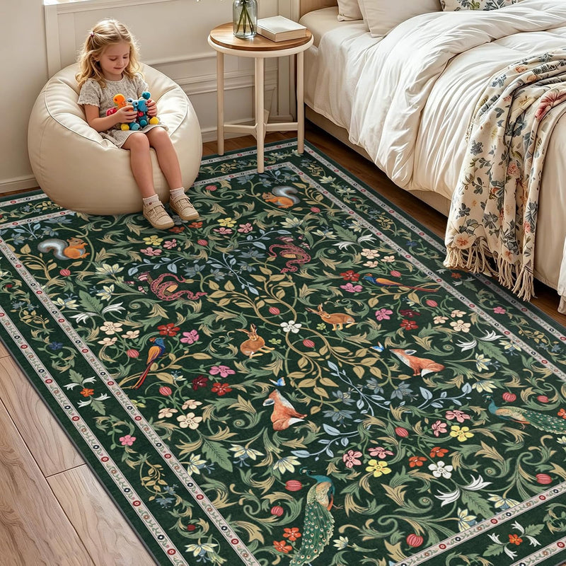 Washable Area Rug for Living Room Boho