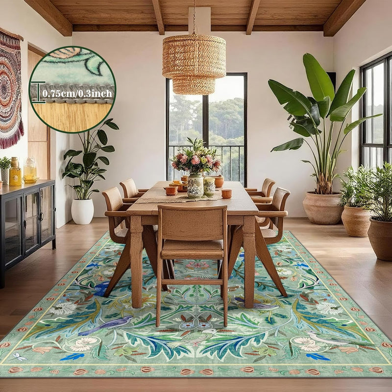 Washable Area Rug for Living Room Boho