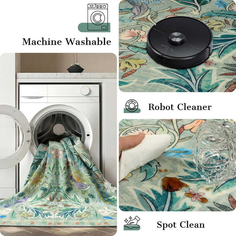 Washable Area Rug for Living Room Boho