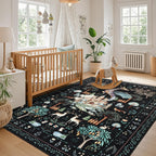 Washable Area Rug for Living Room Boho