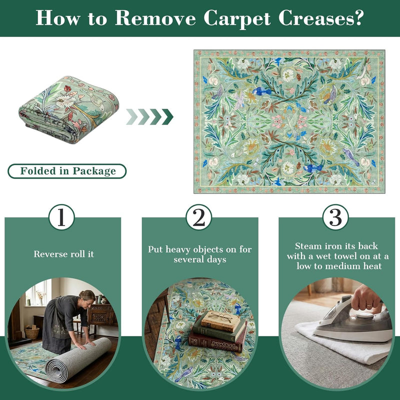 Washable Area Rug for Living Room Boho