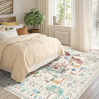 Washable Area Rug for Living Room Boho